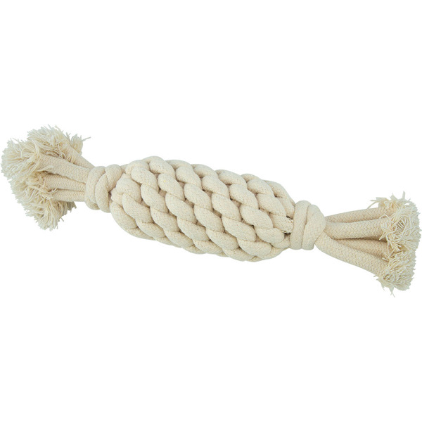 Play On Natural Rope With Squeaker Dog Toy