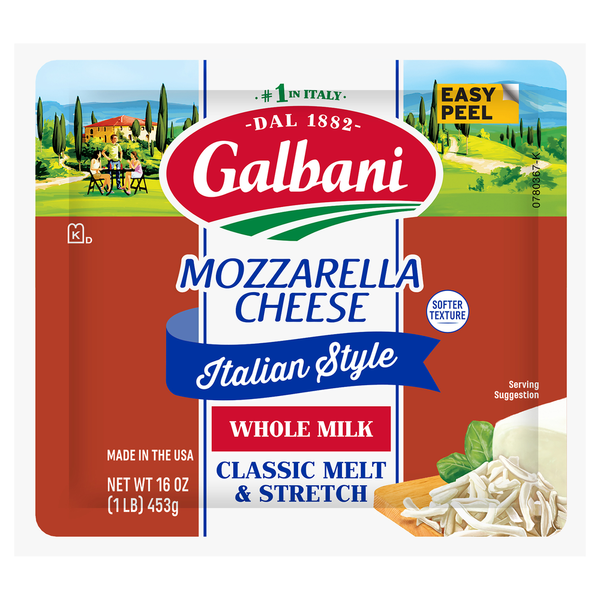Galbani Cheese, Mozzarella, Whole Milk, Italian Style