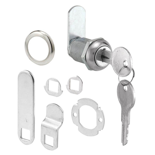 Prime-line 9/16 In., Diecast And Steel, Stainless Steel Finish, Drawer And Cabinet Lock