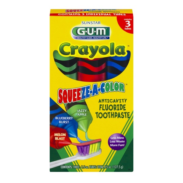 G?u?m Crayola Squeezeacolor Anticavity Fluoride Toothpaste, Jazzy