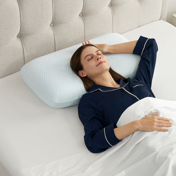 Sleep Renew Bed Pillow, 27-1/2 x 15-3/4 x 5-1/2 in - White