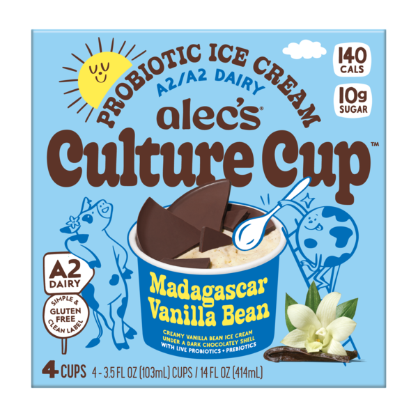 alec's ice cream Culture Cup, Madagascar Vanilla Bean, A2 Dairy
