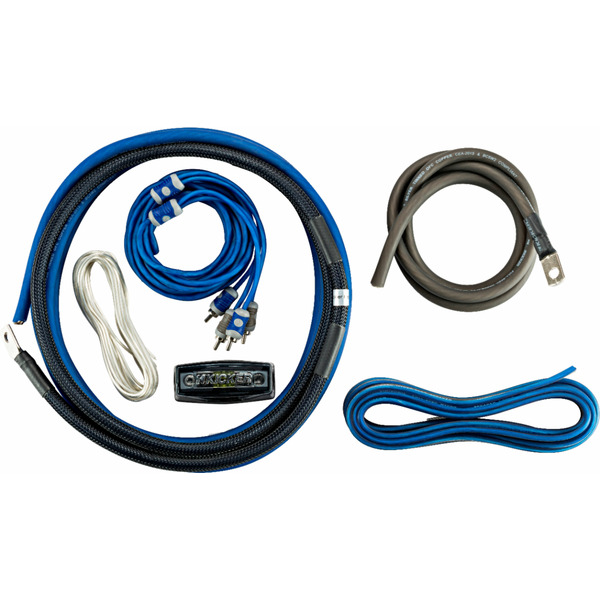 Kicker C-Series 4AWG 2-Channel Amplifier Power Kit - Gray/Blue