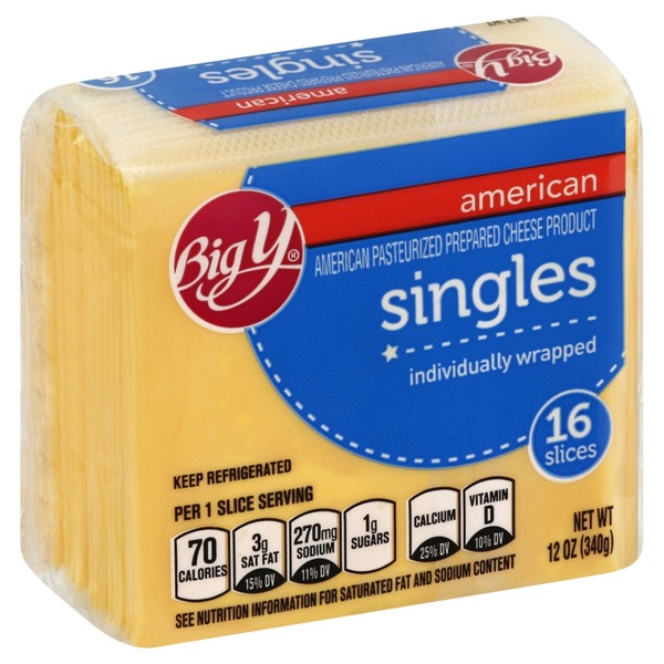Big Y American Pasteurized Prepared Cheese Product Singles (12 oz