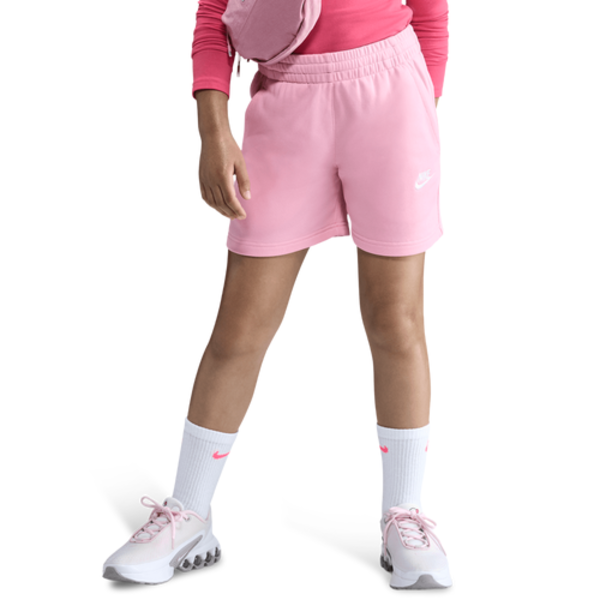 Nike Girls' NSW Club Fleece 5" Shorts, M - Pink/White