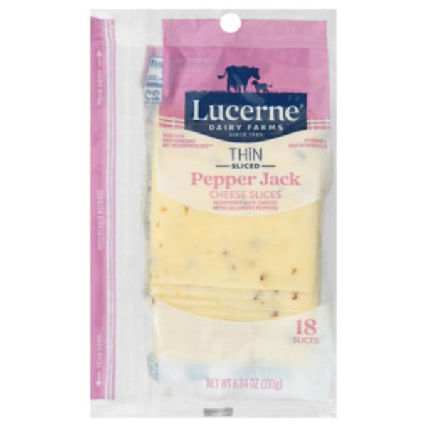 Lucerne Thin Sliced Mild Pepper Jack Cheese Slices
