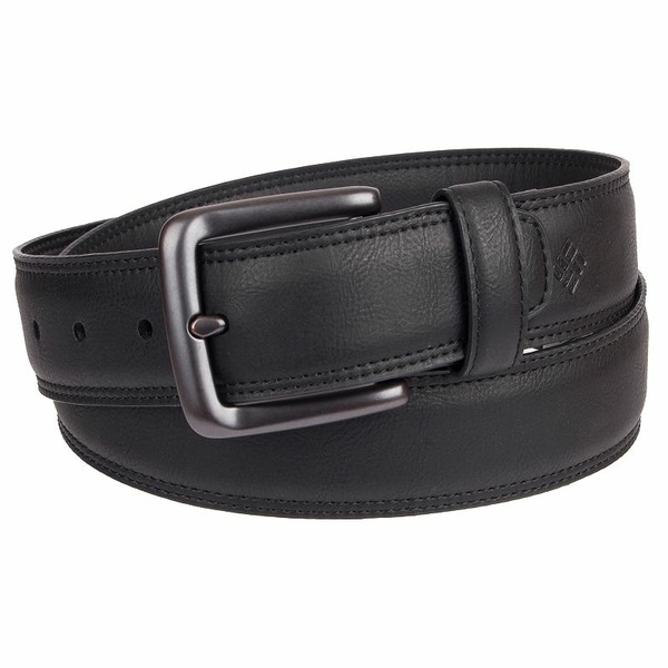 Columbia Men's Feather-Edge Stretch Leather Belt - Black