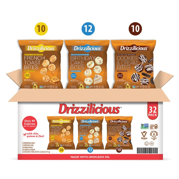 Drizzilicious Mini Rice Cake Bites, Variety Box Same-Day Delivery