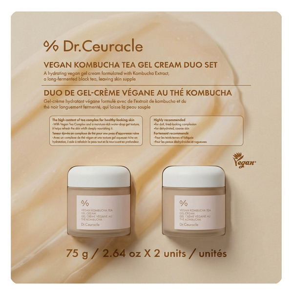 Dr. Ceuracle Vegan Kombucha Tea Gel Cream Duo Set 2 x 75 g