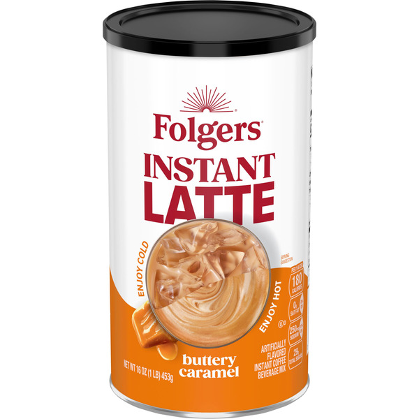 Folgers Buttery Caramel Instant Latte, Artificially Flavored