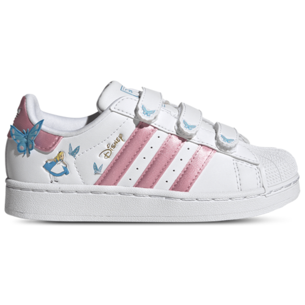 adidas Girls' Superstar Alice Shoes, Size 1.5 - White/Pink