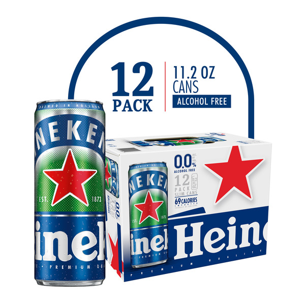 Heineken 0.0 Non-Alcoholic Beer, 12 Pack, 11.2 fl oz Cans