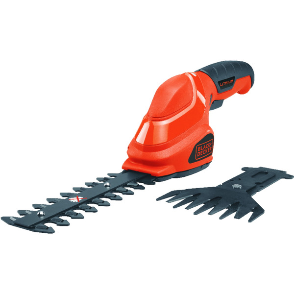 BLACK+DECKER Orange & Black Gsl35 Lithium 2 in 1 Cordless Garden Shear & Shrubber Combo