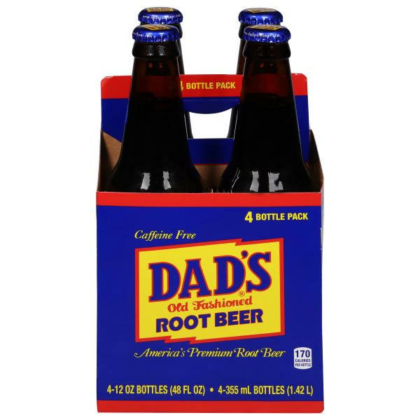 Publix Dad's Root Beer Root Beer, Caffeine Free, Old Fashioned, 4