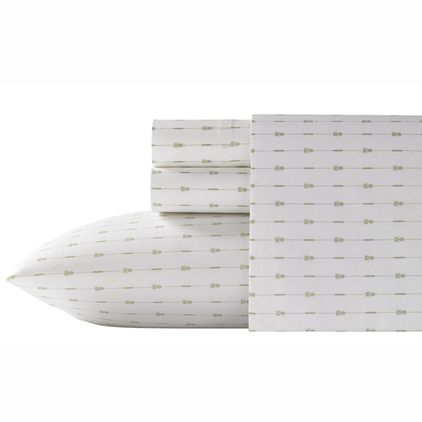 Tommy Bahama Printed Pattern Sheet Set - Green Pineapple Pinstripe