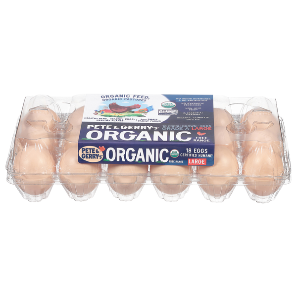 Pete & Gerry's Organic Free Range Fresh Brown Large Eggs Same-Day