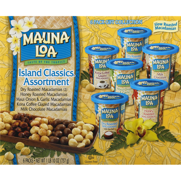 Mauna Loa Macadamias, Assorted, Roasted, 6 Pack