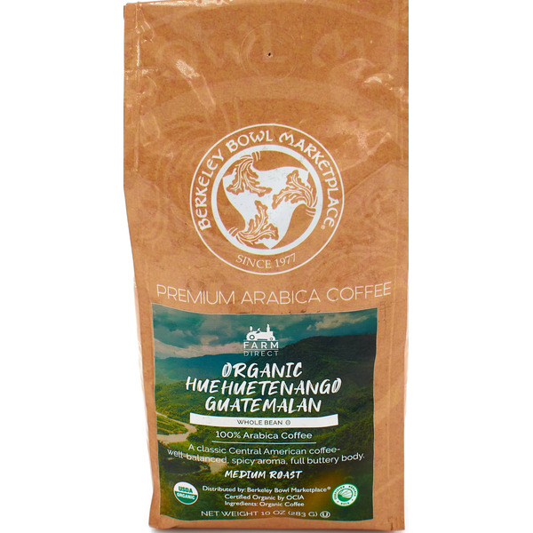 Berkeley Bowl Organic Huehuetenango Guatemalan Medium Roast Whole Bean Coffee
