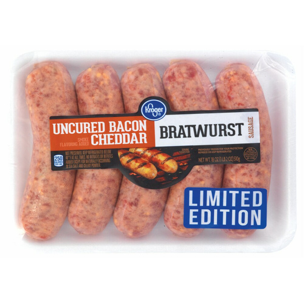 Kroger Kroger Uncured Bacon Cheddar Bratwurst Sausage SameDay Delivery or Pickup Instacart