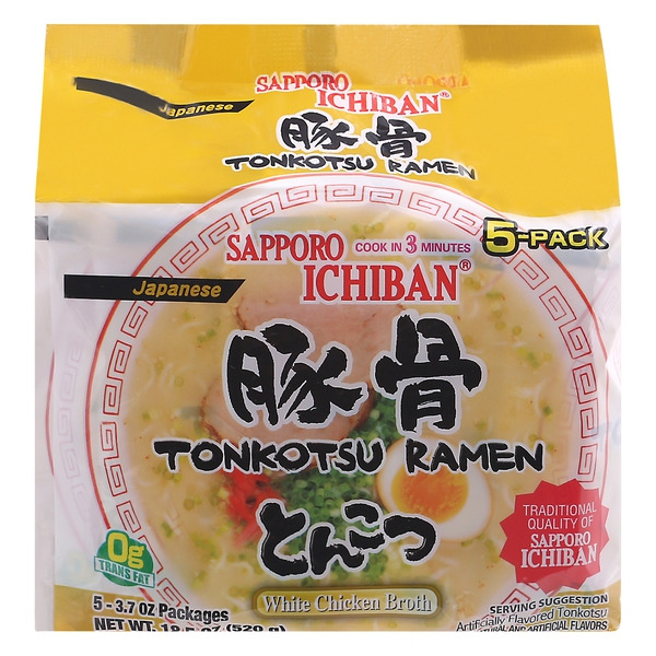 Sapporo Tonkotsu Ramen, Japanese, White Chicken Broth, 5 Pack Same