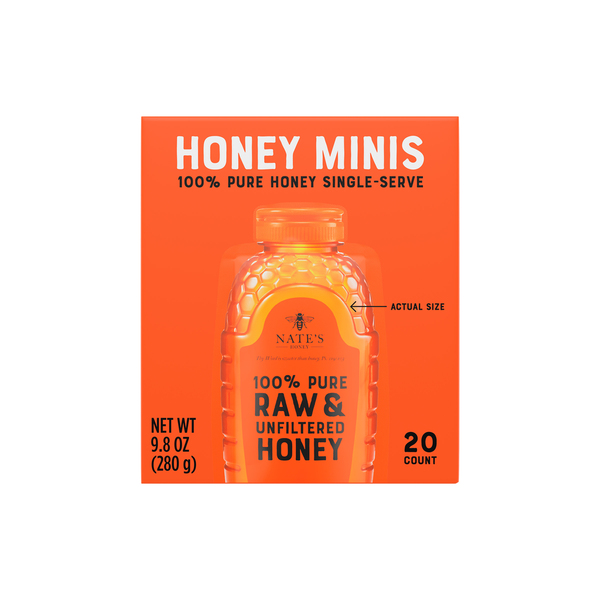 Nature Nate's Honey, Raw & Unfiltered, 100% Pure, Minis