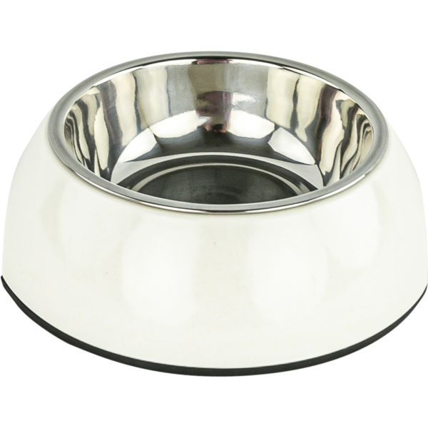 Play On Bamboo Melamine Cat Bowl With Insert - Cream