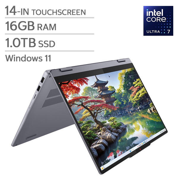 Lenovo 16GB RAM 1TB SSD IdeaPad 5i 2-in-1 14" Touchscreen Intel Core Ultra 7 255U Laptop