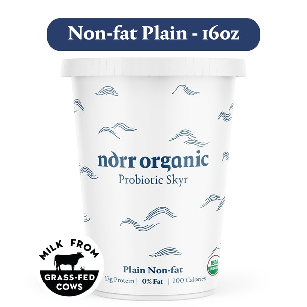 Norr Organic Probiotic Skyr Yogurt Non-fat, Plain Same-Day