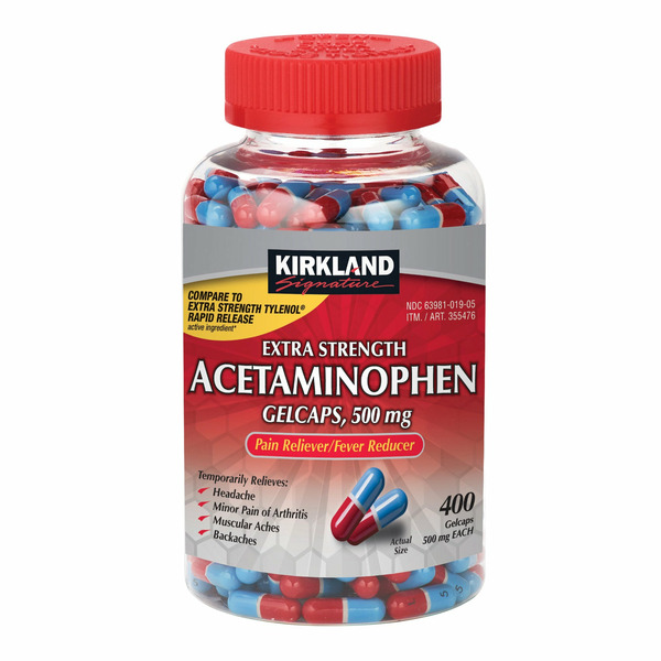 Kirkland Signature Acetaminophen 500 mg Rapid Release Gelcaps, 400 count
