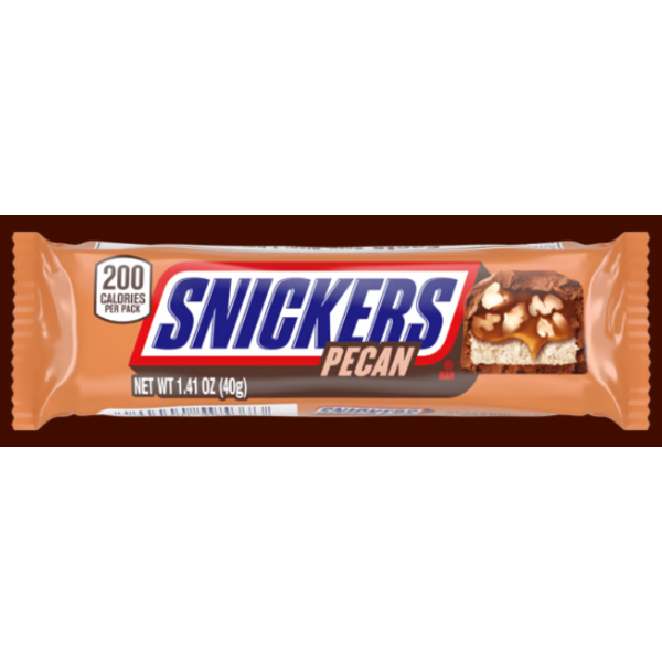 SNICKERS PECAN Singles Size Chocolate Candy Bars - 24ct