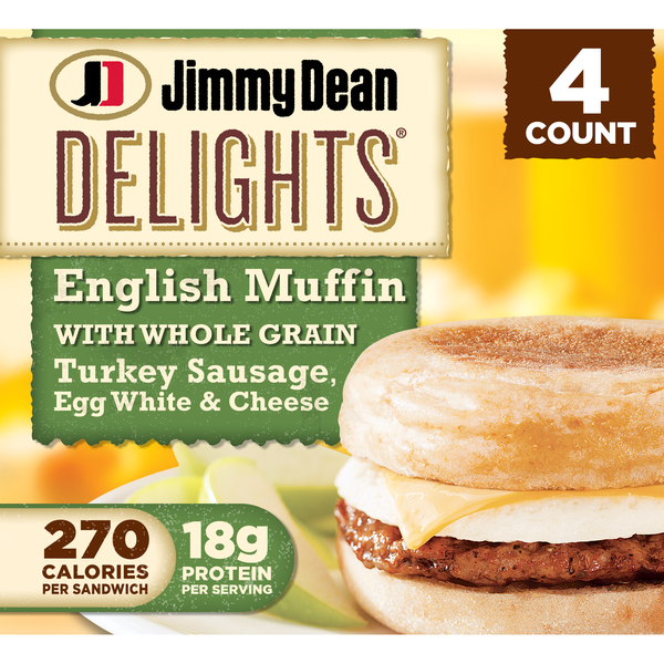 Jimmy Dean English Muffin Breakfast Sandwiches with Turkey Sausage
