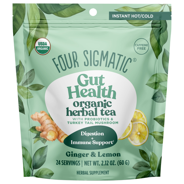 Four Sigmatic Organic Ginger & Lemon Happy Gut Herbal Tea Same-Day