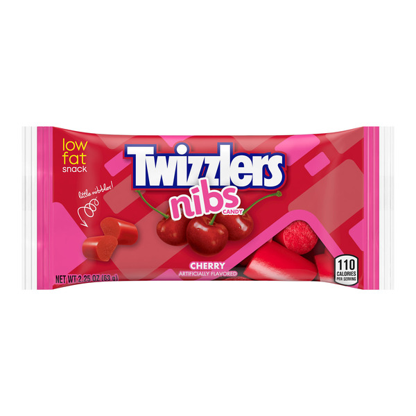 TWIZZLERS NIBS Cherry Flavored Licorice Style, Low Fat Candy Bag