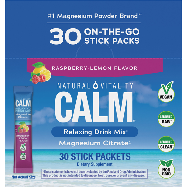 Natural Vitality Raspberry-Lemon Calm Magnesium Supplement Drink