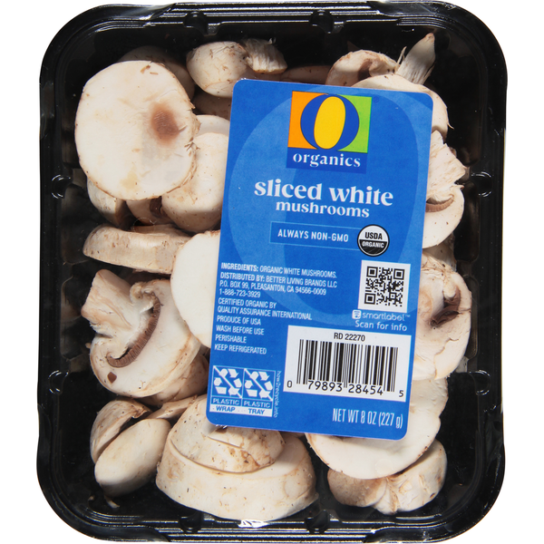 O Organics Mushrooms, White, Sliced