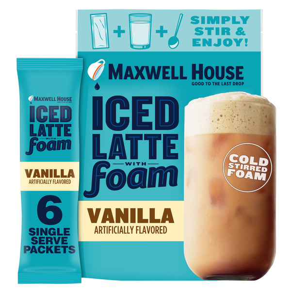 Maxwell House Vanilla Latte Single Serve Instant Coffee Beverage