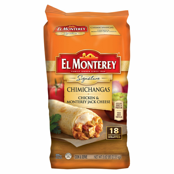El Monterey Chimichangas, Chicken & Monterey Jack Cheese, 5.62 lbs, 18-count