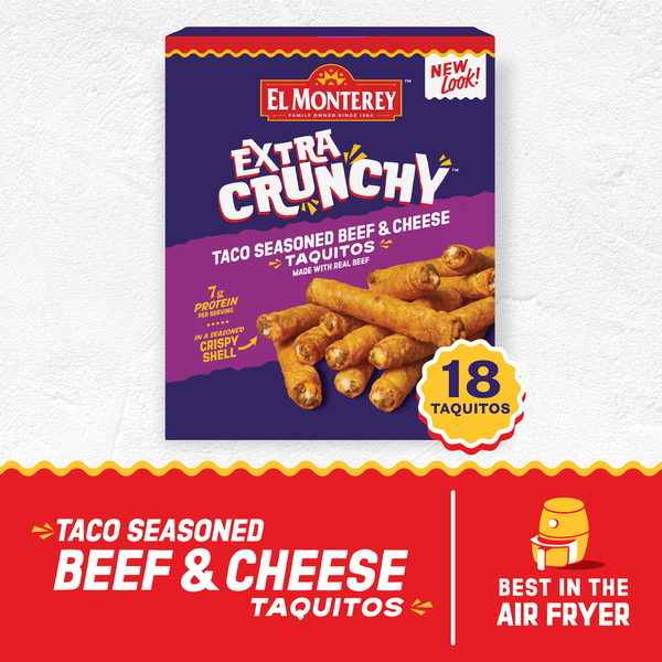 El Monterey Extra Crunchy Taco Seasoned Beef & Cheese Taquitos