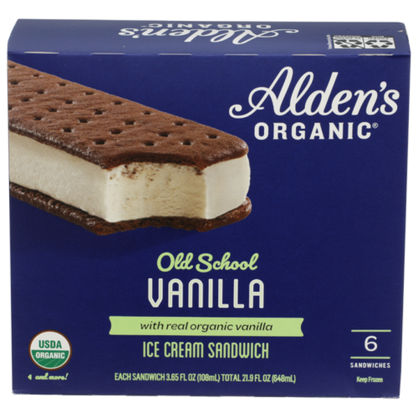 Alden's Organic Vanilla Ice Cream Sandwich