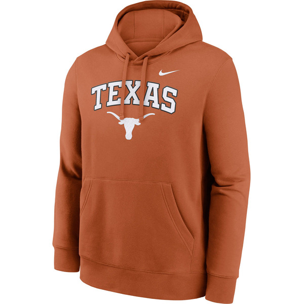 Nike Men's Texas Longhorns Club Fleece Arch Pullover Hoodie, XL - Desert Orange