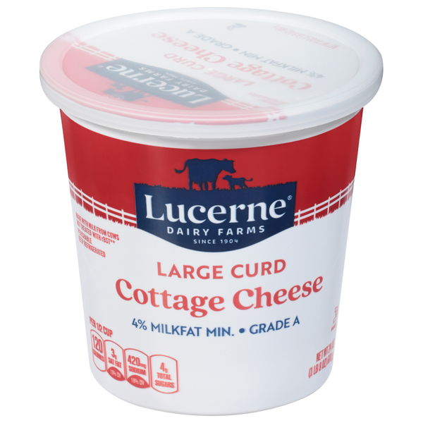 Lucerne Cottage Cheese, Large Curd, 4% Milkfat