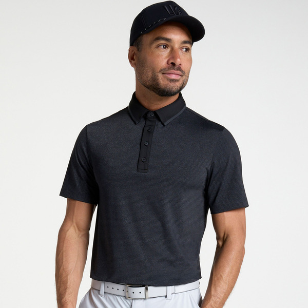 VRST Men's Golf Performance Colorblock Polo, M - Pure Black