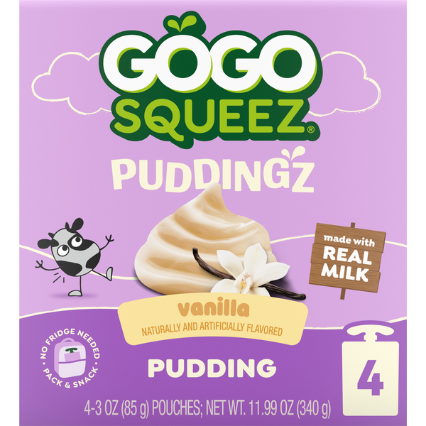 GoGo Squeez PuddingZ On-the-Go Vanilla Pudding Snack Pouches Same