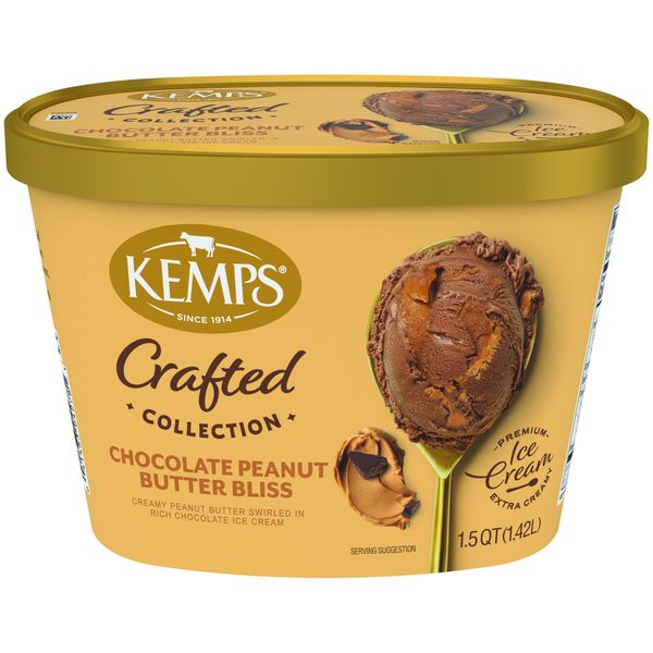 Kemps Simply Crafted, Chocolate Peanut Butter Bliss, Premium Ice