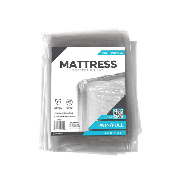 Pratt Retail Specialties Twin/full Disposable Mattress Bag, 91 In. X 54 In. X 14 In.