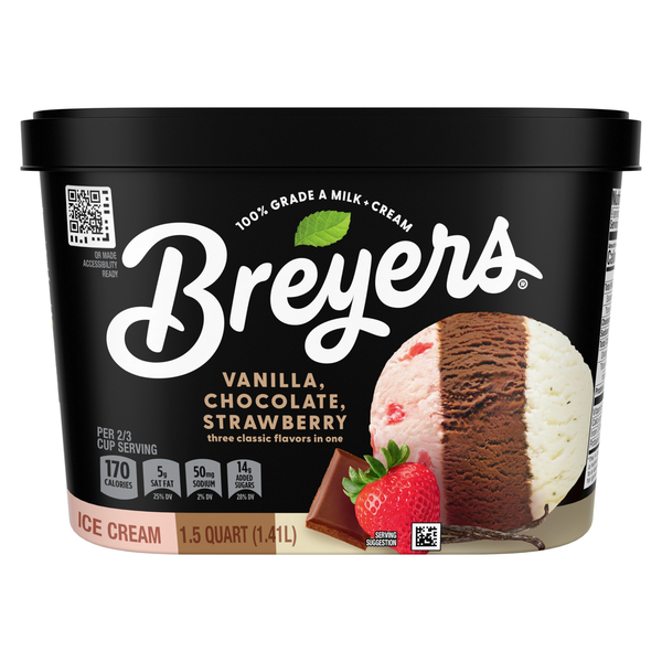 Breyers Ice Cream Vanilla Chocolate Strawberry