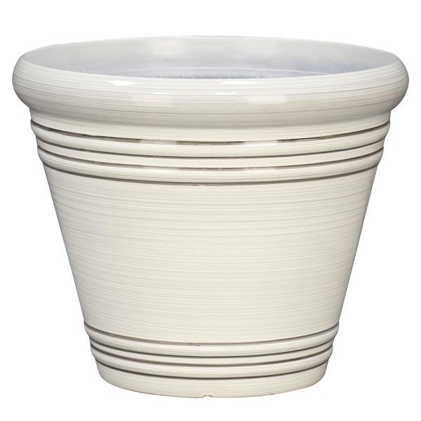 Style Selections 20.35-in W x 20.35-in L x 17.38-in H White Recycled plastic Round Indoor Planter
