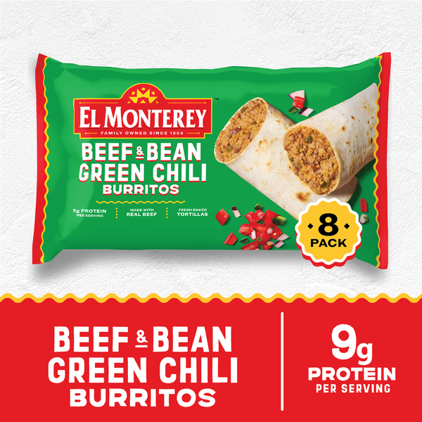 El Monterey Beef & Bean Green Chili Burritos