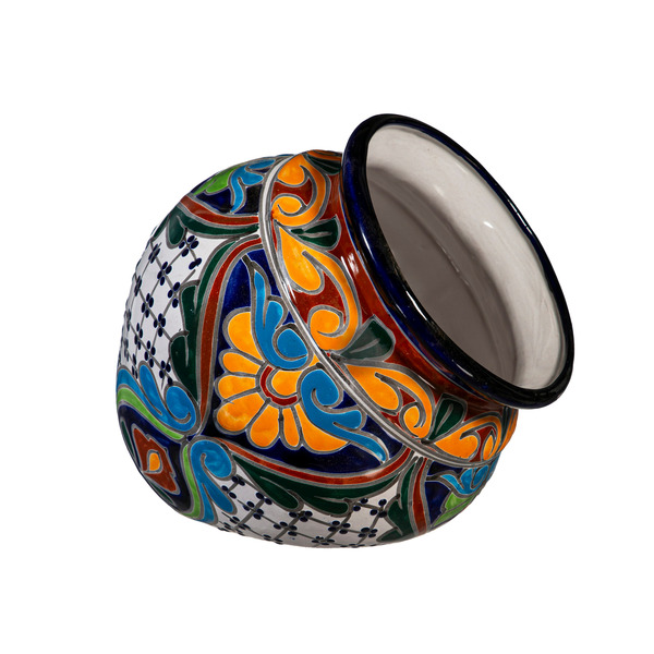 Style Selections 12.0-in W x 12.0-in L x 10-in H Multi-color Clay Urn Indoor Planter