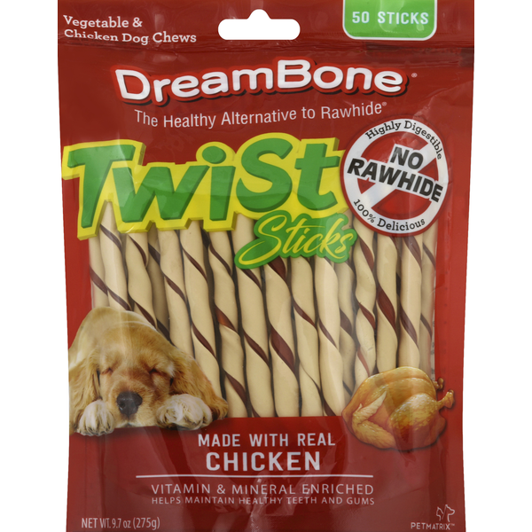 DreamBone Dog Chews, Vegetable Chicken, Twist Sticks Same-Day